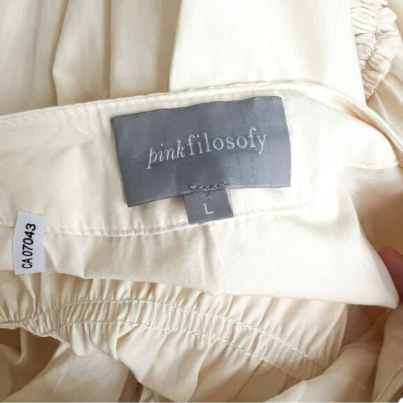 Pinkfilosofy Vidal Mini Dress in Ecru Cream, Size Large - Picture 8 of 10